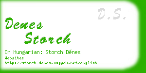denes storch business card